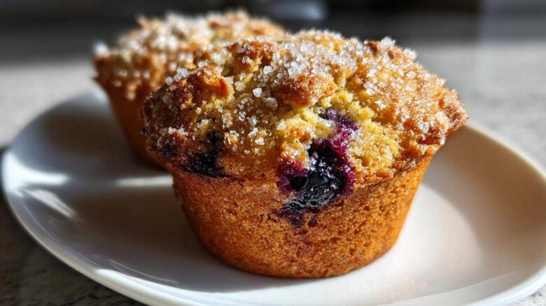 Blueberry Lemon Zucchini Muffins with Oats