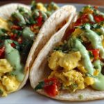 Breakfast Tacos with Avocado Crema (Morning Fiesta)