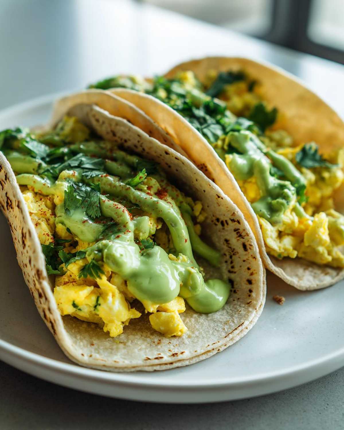 Breakfast Tacos with Avocado Crema (Morning Fiesta) - detail 2