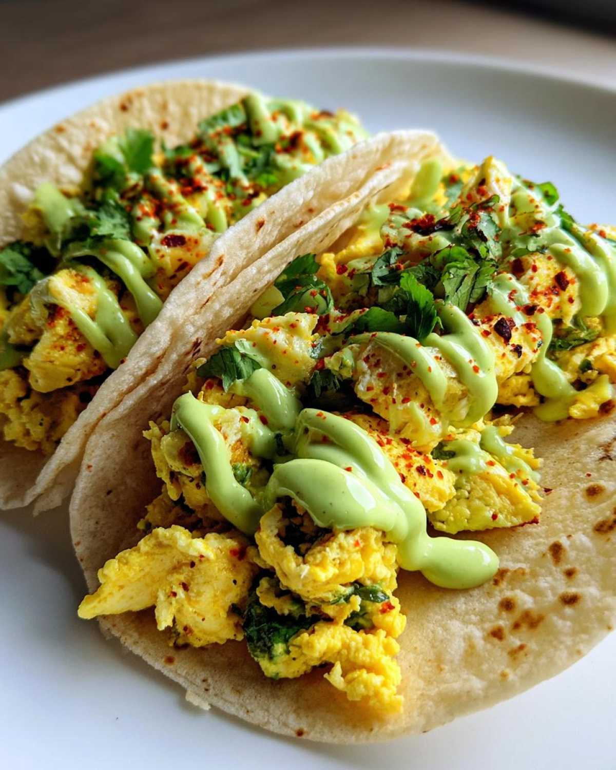 Breakfast Tacos with Avocado Crema (Morning Fiesta) - detail 3