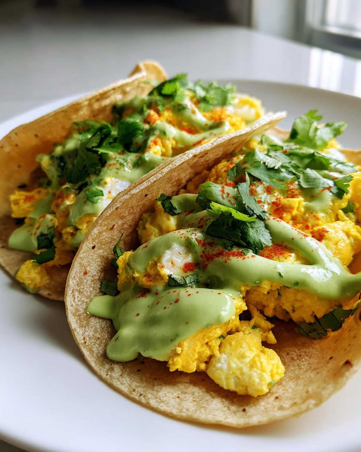 Breakfast Tacos with Avocado Crema (Morning Fiesta) - detail 4