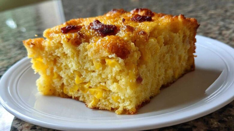 Buttery Corn Pudding with Bacon