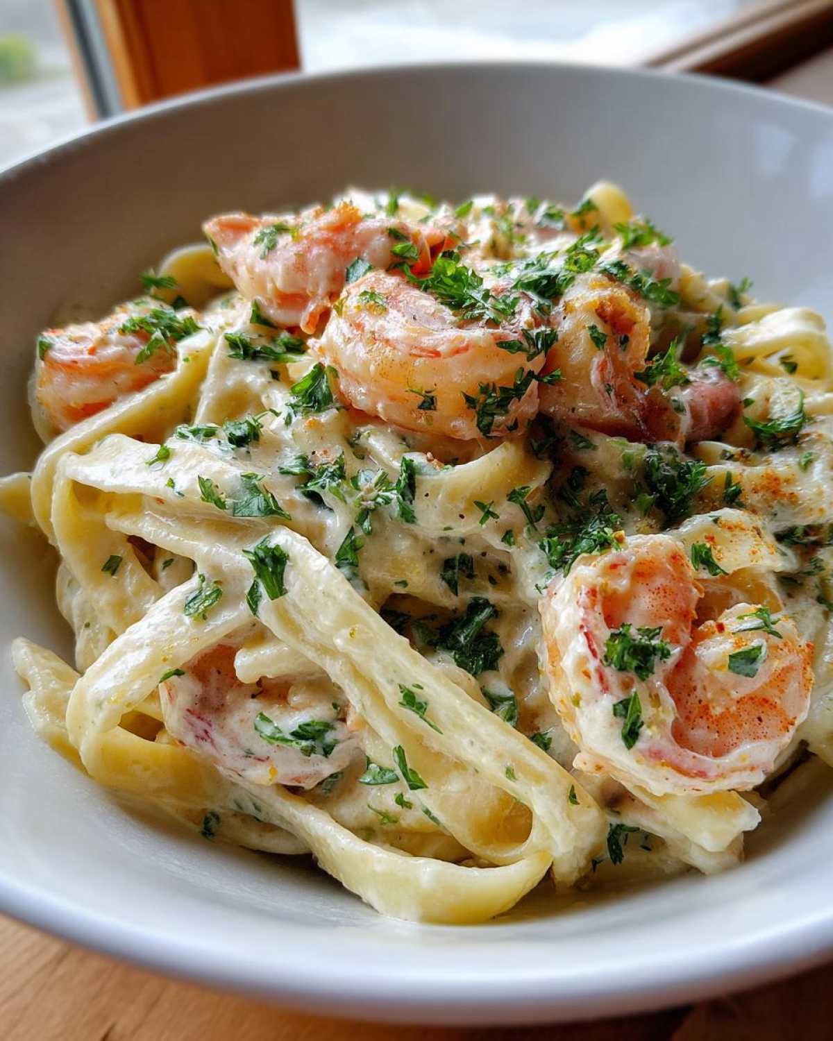 Cajun Shrimp Alfredo Pasta with Parsley - detail 4