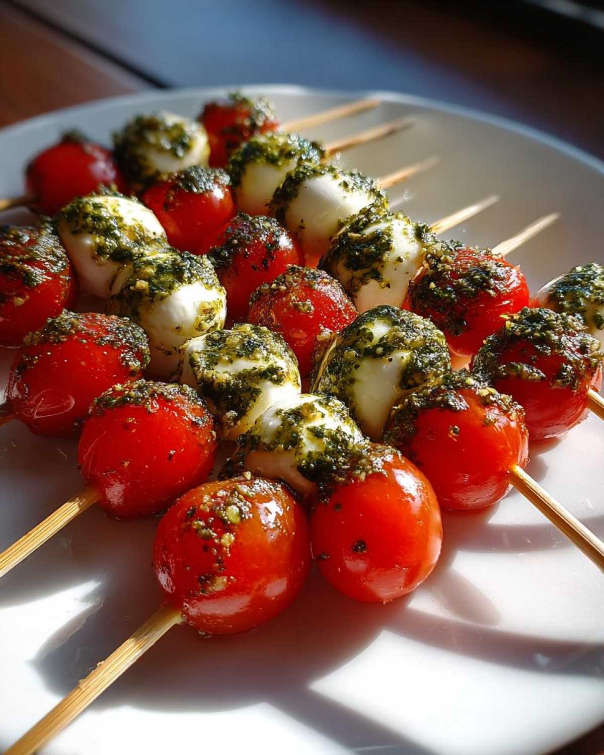 Caprese Skewers with Pesto - detail 1