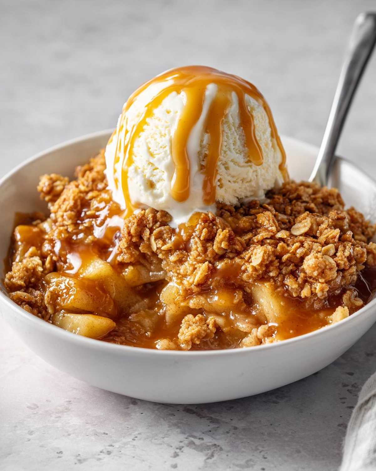 Caramel Apple Crisp with Ice Cream - detail 1