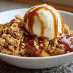 Caramel Apple Crisp with Ice Cream