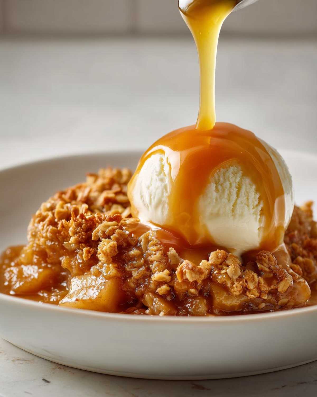 Caramel Apple Crisp with Ice Cream - detail 4