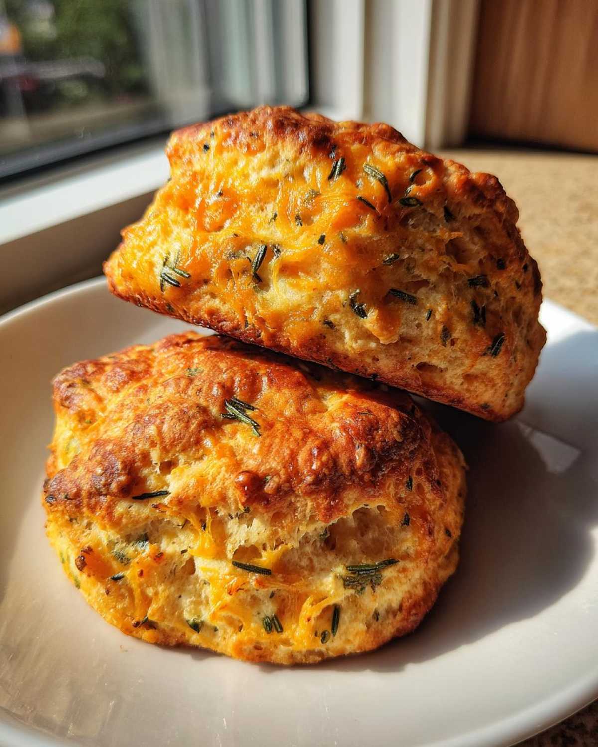 Cheddar Herb Scones (Savory Breakfast Treat) - detail 2