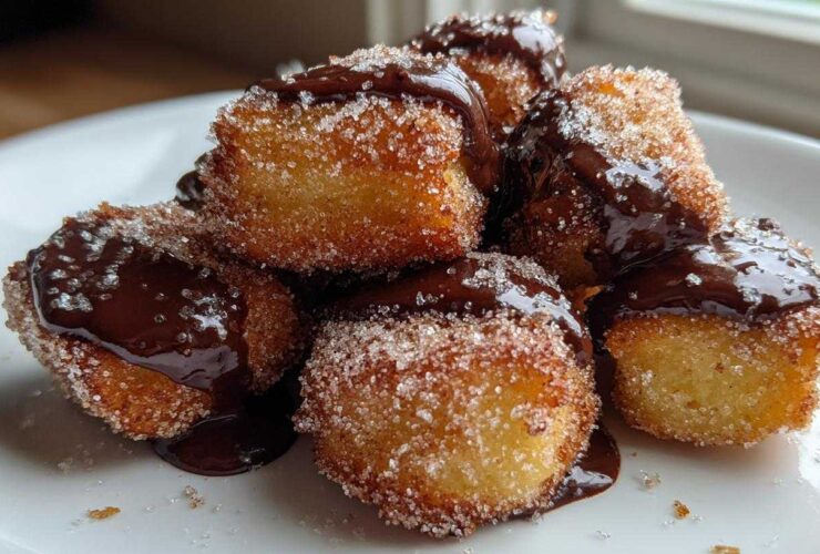 Chocolate-Dipped Churro Bites (Baked, Not Fried)