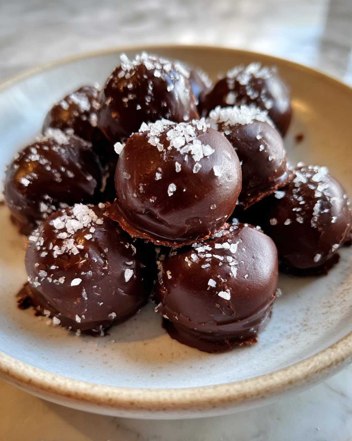 Chocolate Hazelnut Truffles with Sea Salt - detail 4