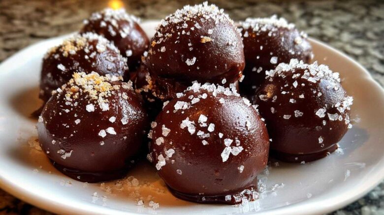 Chocolate Hazelnut Truffles with Sea Salt