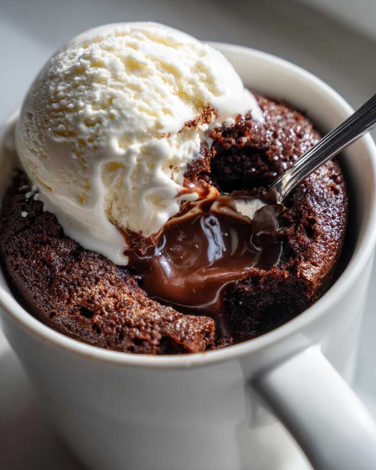 Chocolate Lava Mug Cake with Ice Cream - detail 2