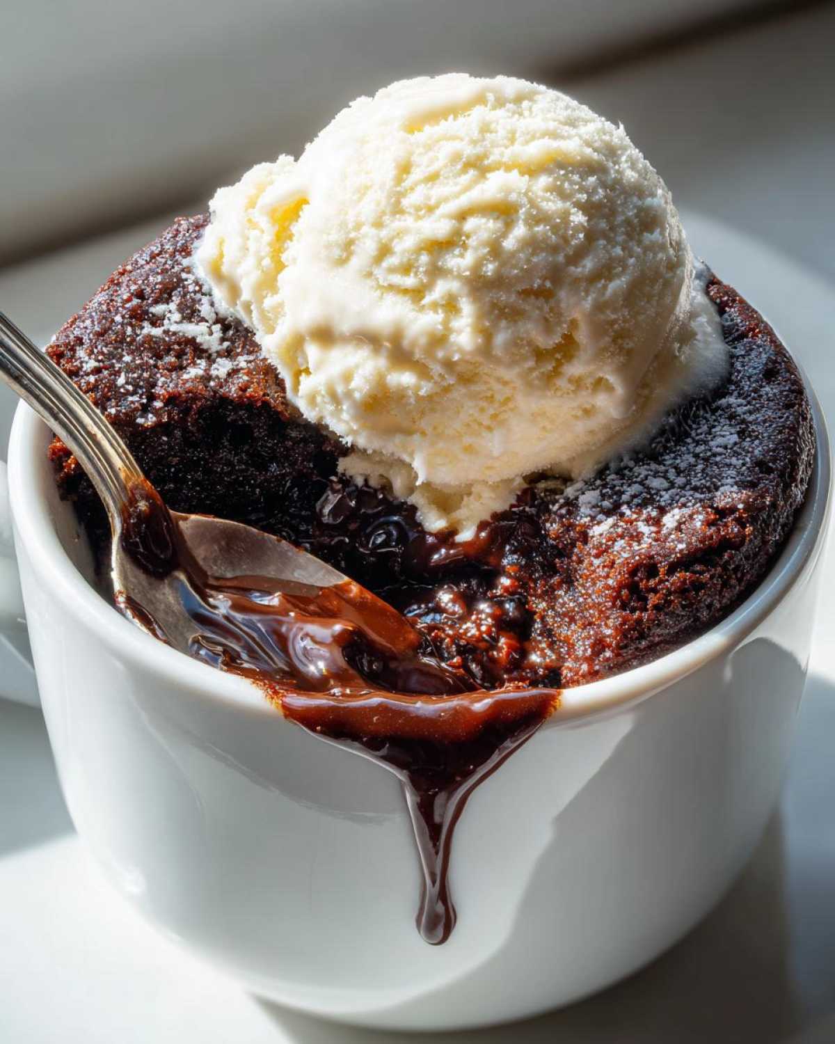 Chocolate Lava Mug Cake with Ice Cream - detail 3