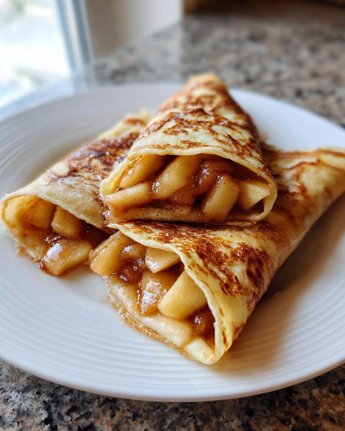 Cinnamon Apple Crepes (Light Winter Breakfast) - detail 1
