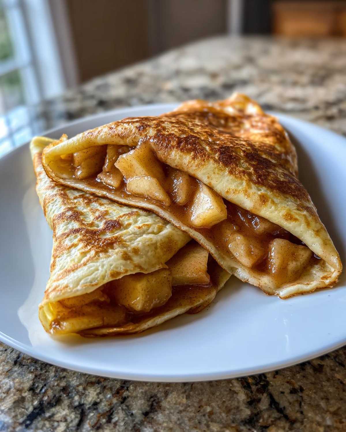 Cinnamon Apple Crepes (Light Winter Breakfast) - detail 2