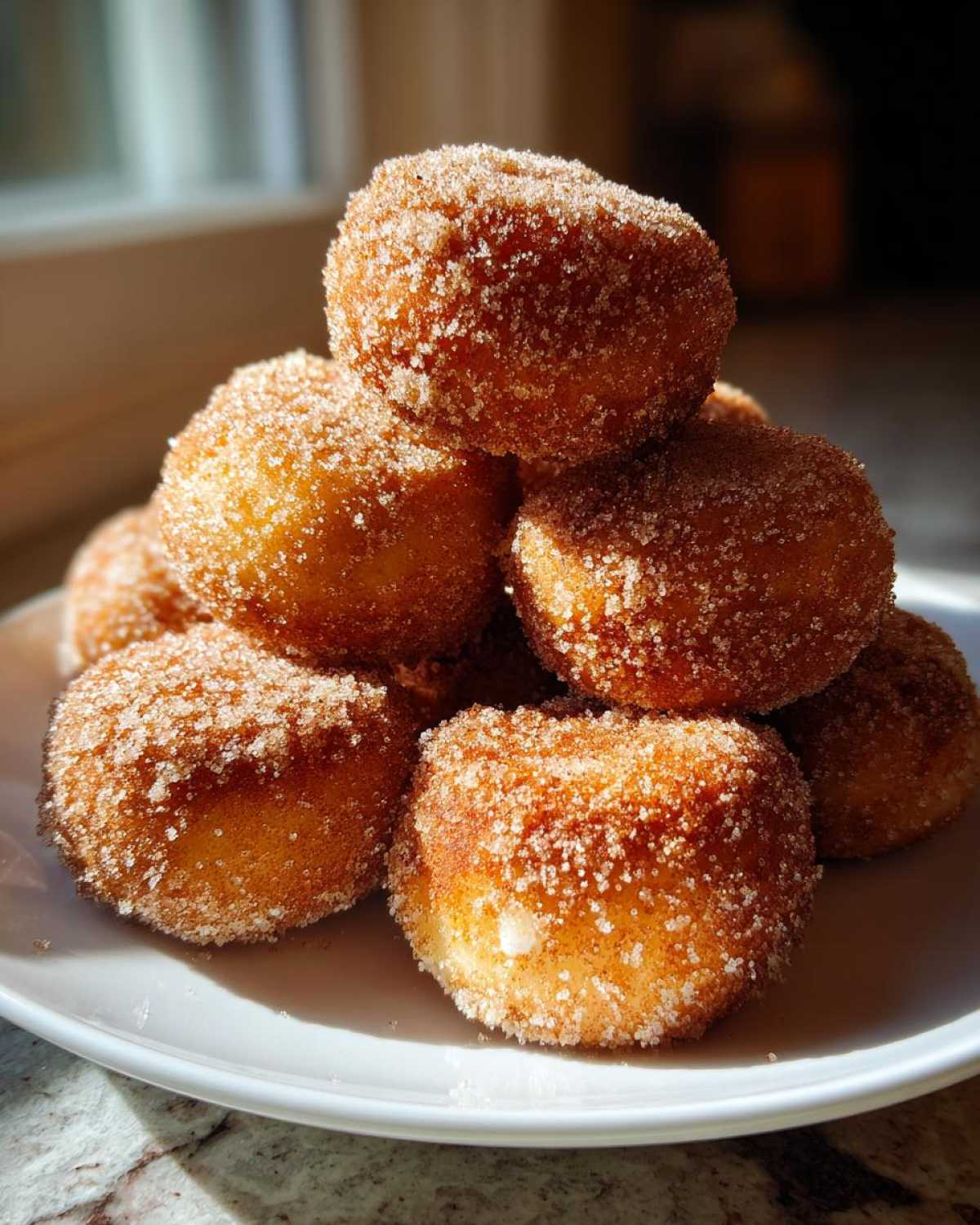Cinnamon Sugar Snowball Donuts (Baked, Not Fried) - detail 1