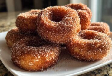 Cinnamon Sugar Snowball Donuts (Baked, Not Fried)