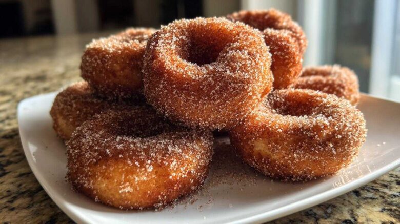 Cinnamon Sugar Snowball Donuts (Baked, Not Fried)