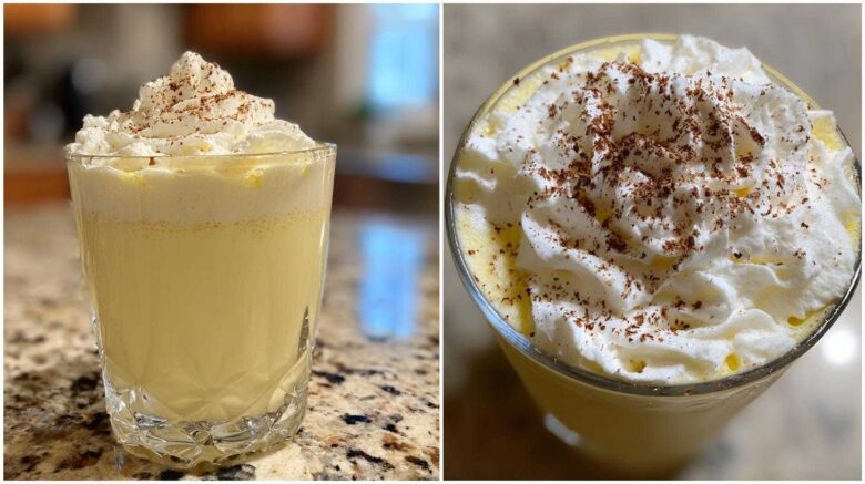 Classic Creamy Eggnog Punch Cocktail
