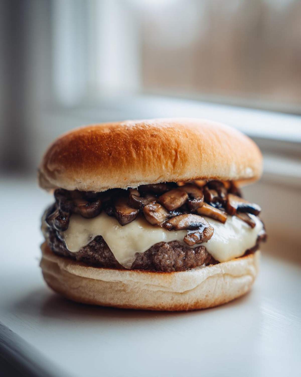 Classic Swiss Burger with Mushrooms - detail 1