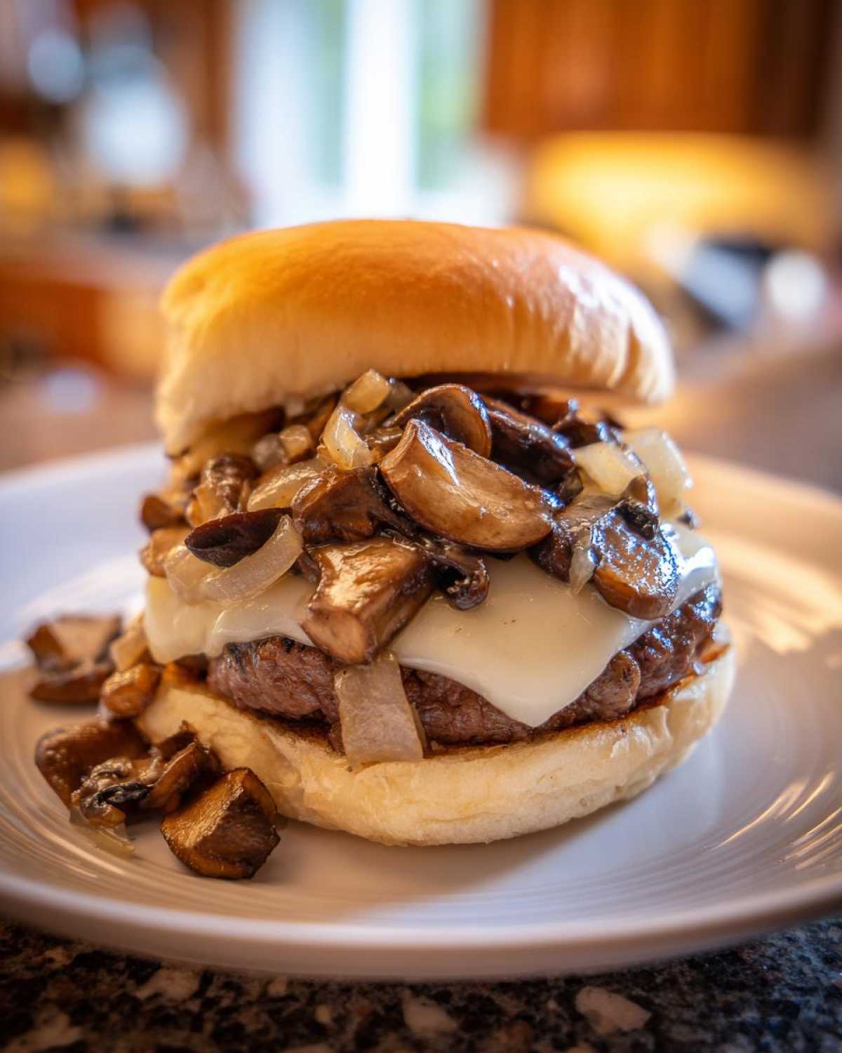 Classic Swiss Burger with Mushrooms - detail 3
