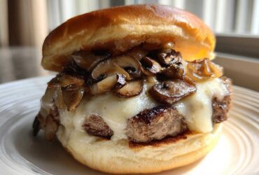 Classic Swiss Burger with Mushrooms