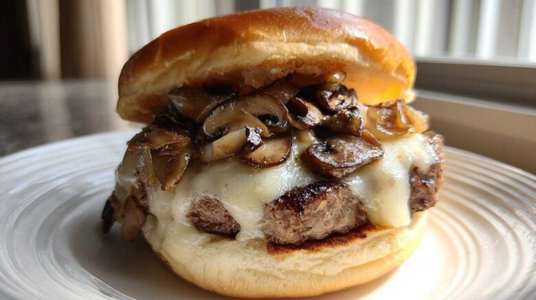 Classic Swiss Burger with Mushrooms