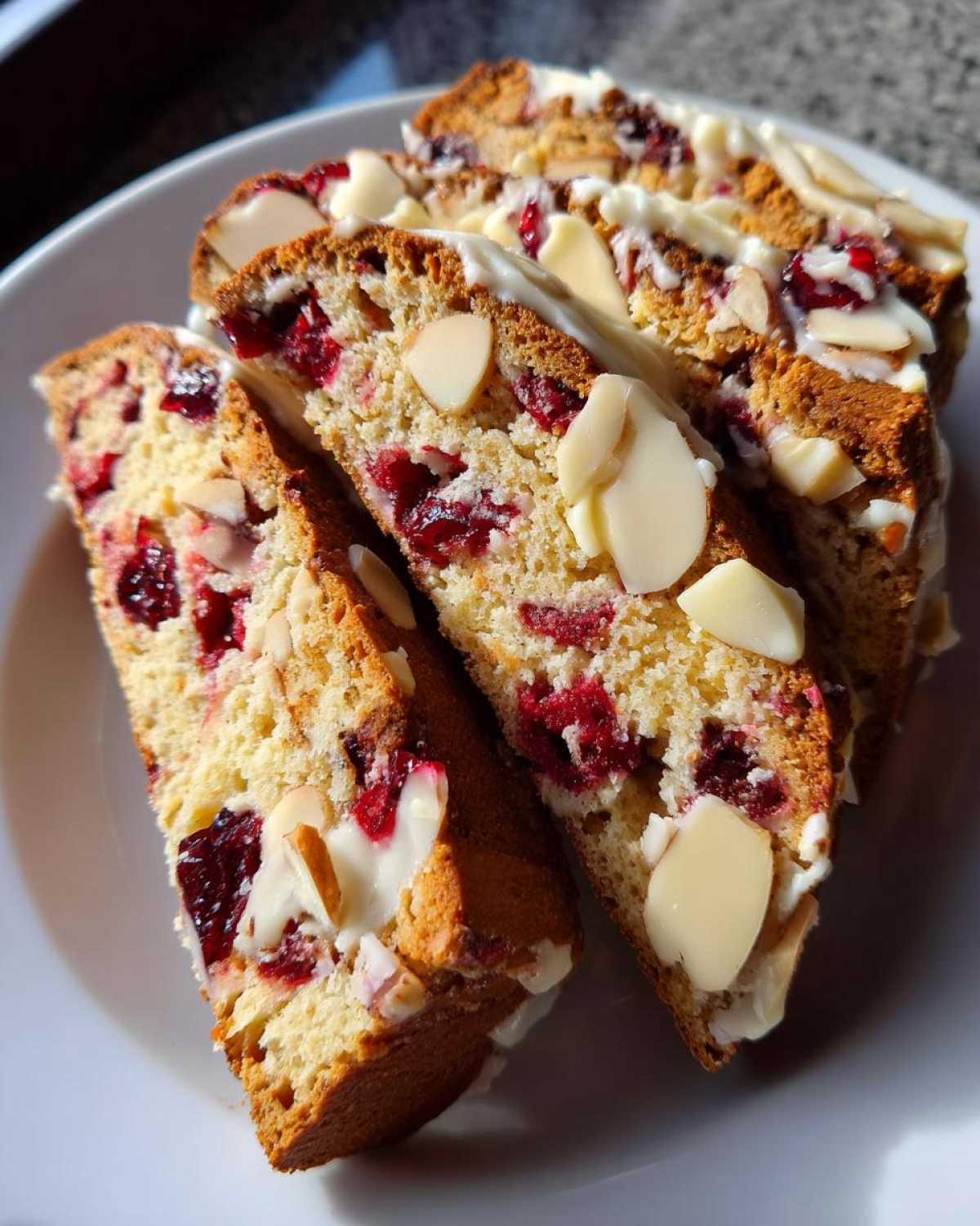 Cranberry Almond Biscotti with White Chocolate - detail 1