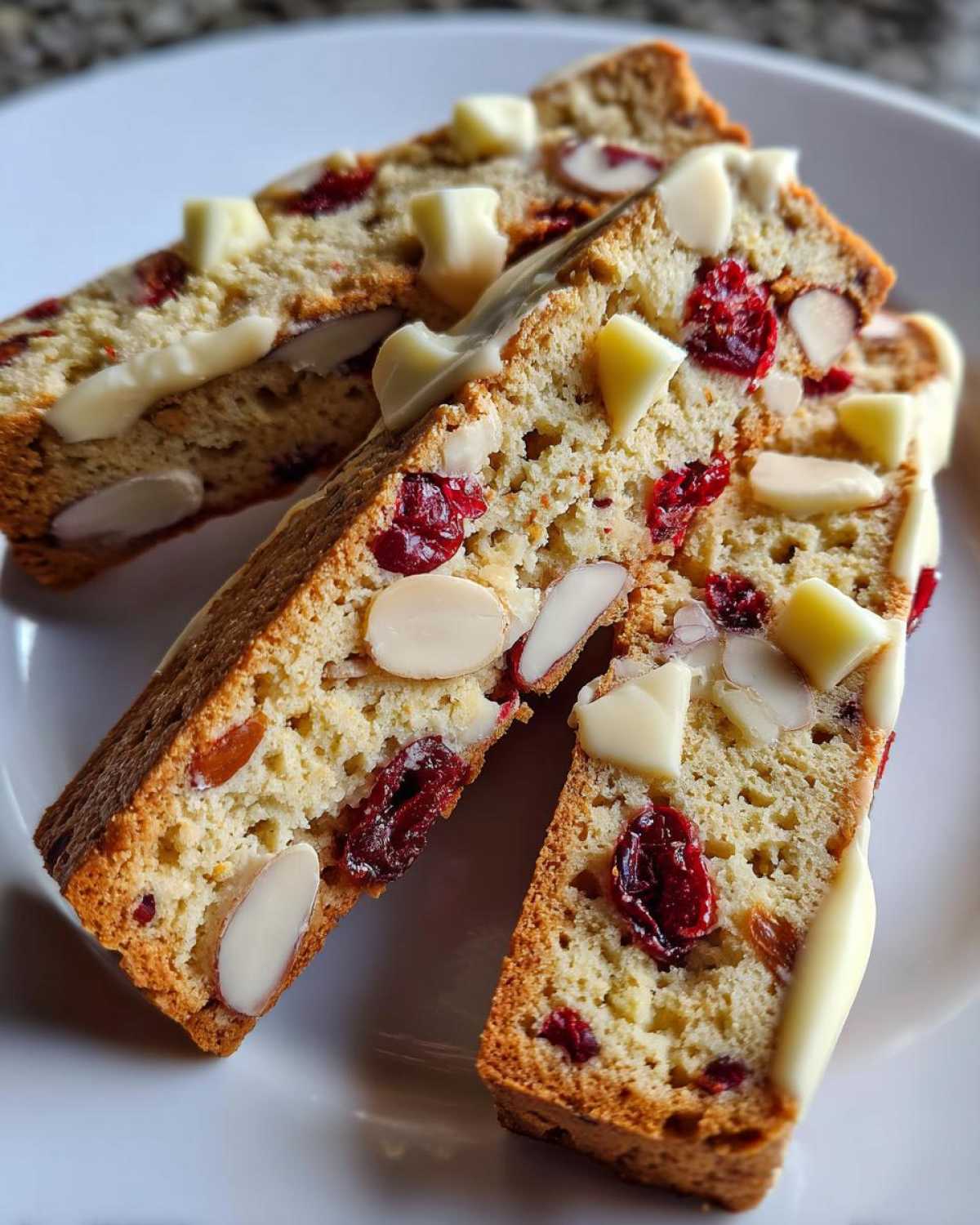 Cranberry Almond Biscotti with White Chocolate - detail 2