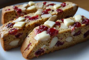 Cranberry Almond Biscotti with White Chocolate