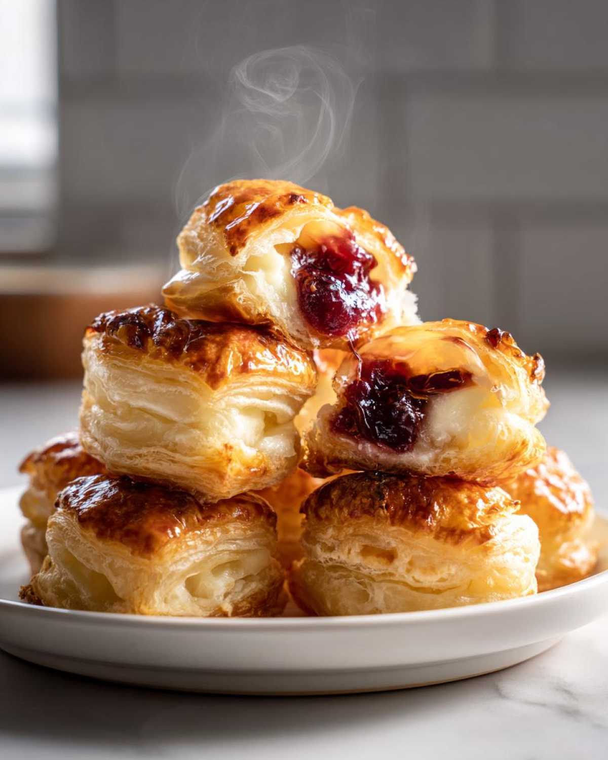 Cranberry Brie Bites with Puff Pastry - detail 1