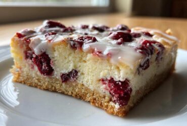 Cranberry Orange Cheesecake Bars with Glaze