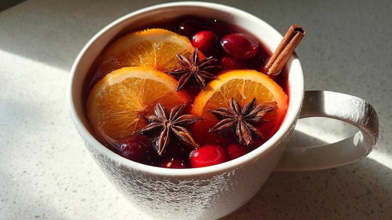 Cranberry Orange Mulled Cider with Spice