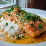 Creamy Coconut Curry Salmon with Rice