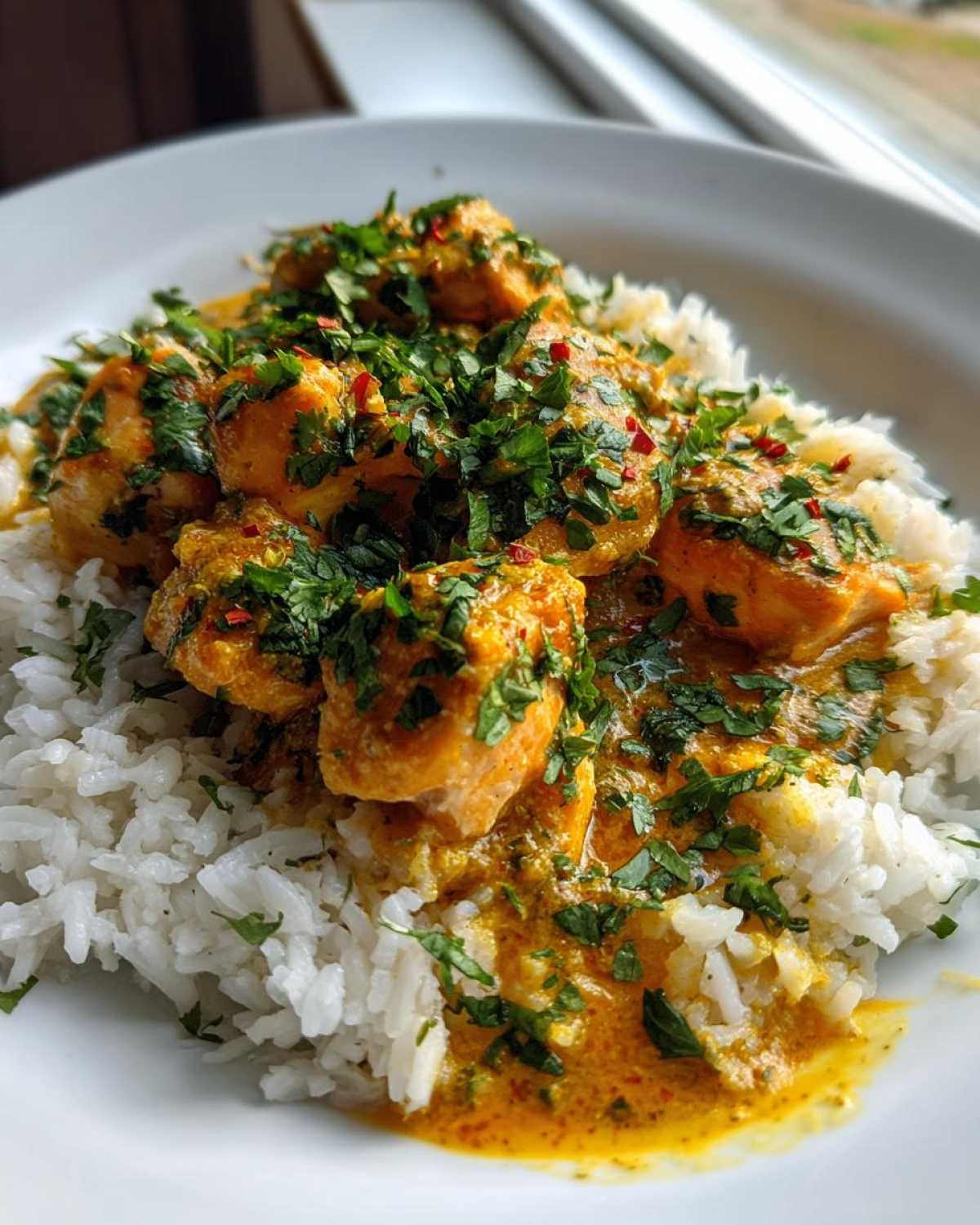 Creamy Coconut Curry Salmon with Rice - detail 2