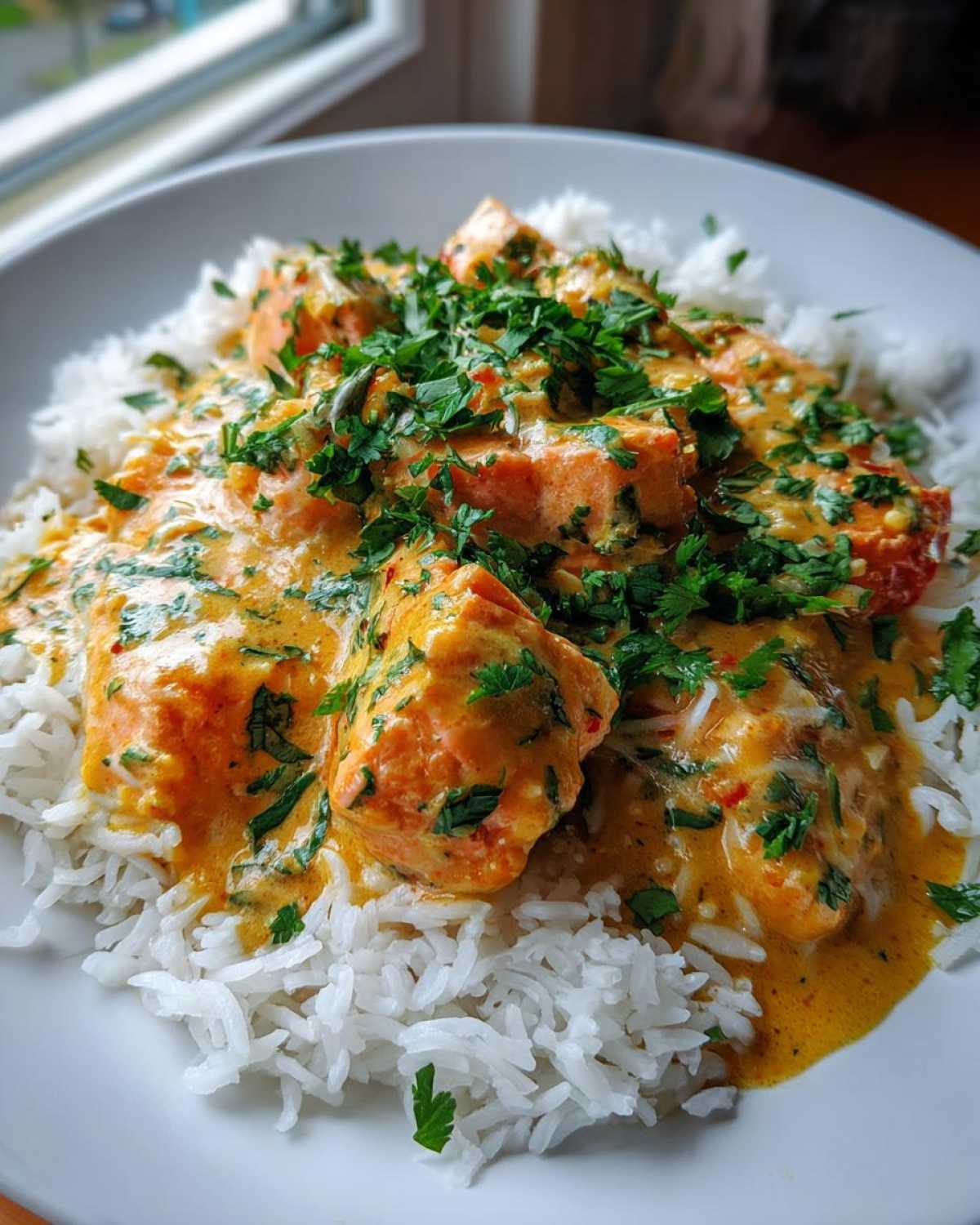 Creamy Coconut Curry Salmon with Rice - detail 3