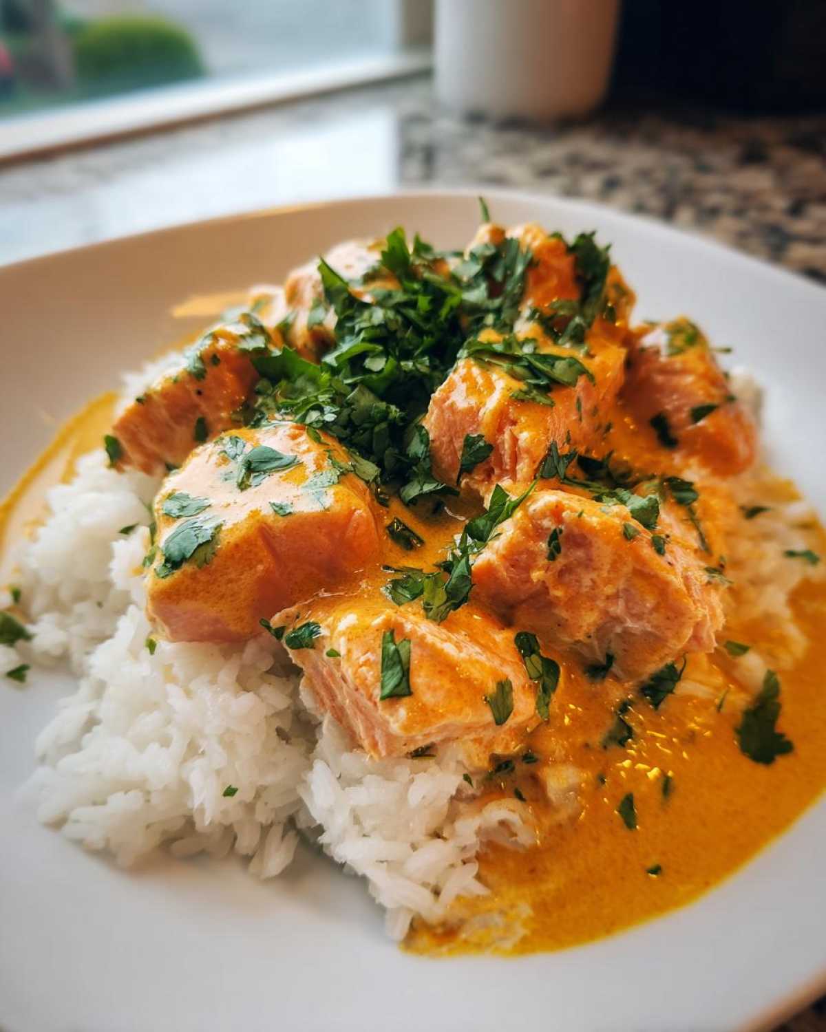 Creamy Coconut Curry Salmon with Rice - detail 4