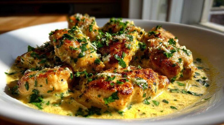 Creamy Lemon Garlic Chicken Skillet