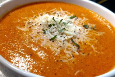Creamy Tomato Basil Soup with Parmesan