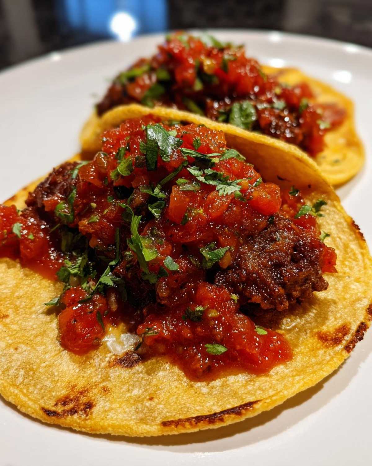 Crispy Smash Beef Tacos with Salsa - detail 2