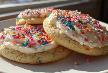 Frosted Sugar Cookies with Sprinkles