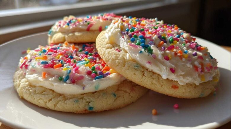 Frosted Sugar Cookies with Sprinkles