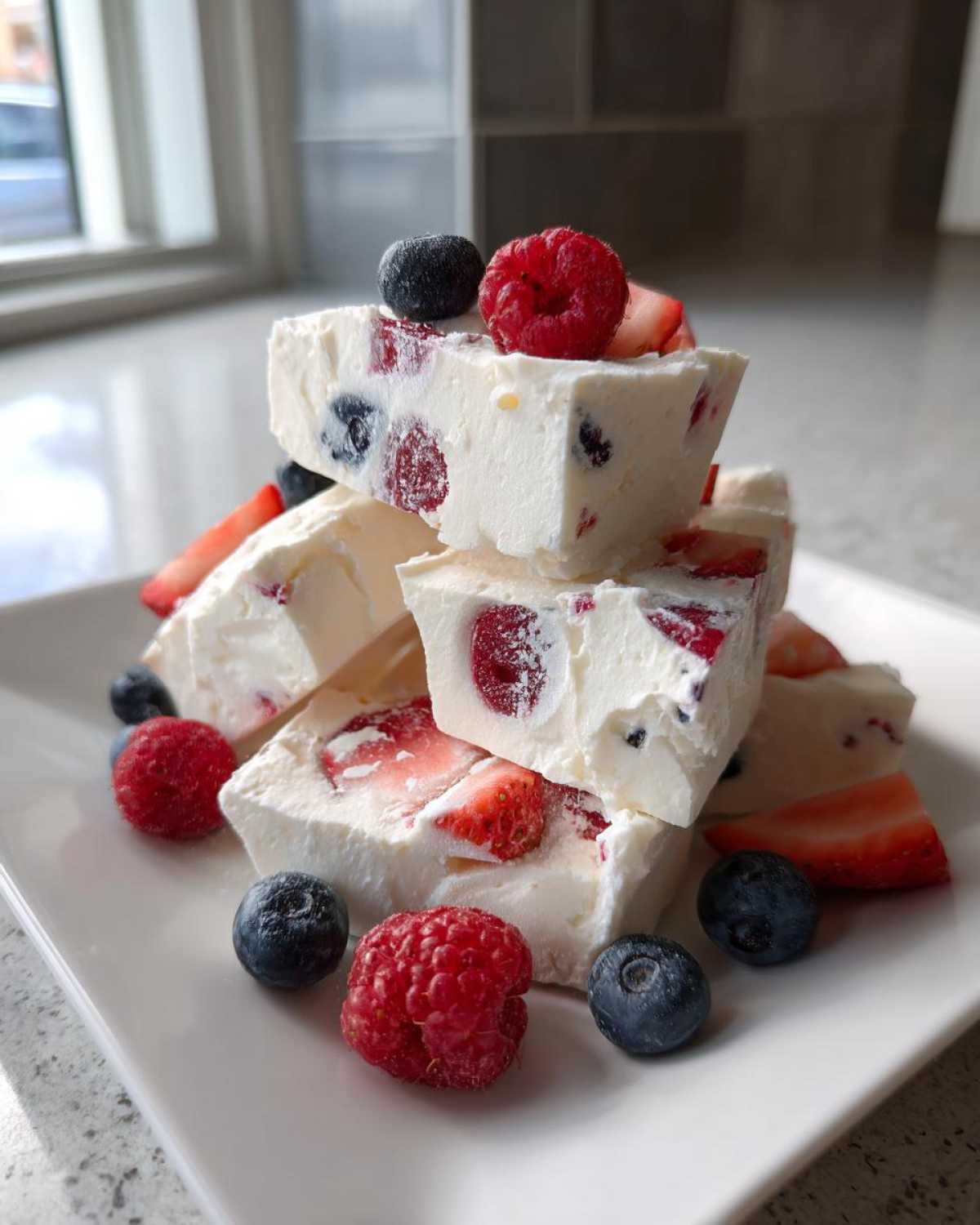 Frozen Yogurt Bark with Berries (Healthy Sweet Snack) - detail 2