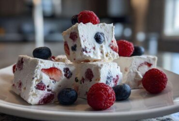 Frozen Yogurt Bark with Berries (Healthy Sweet Snack)