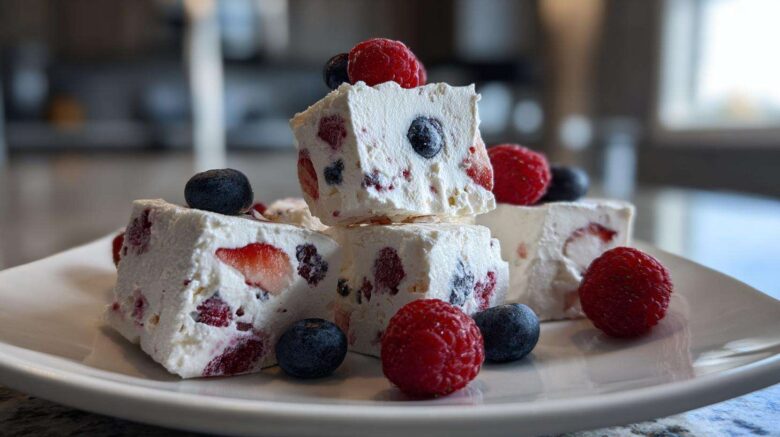 Frozen Yogurt Bark with Berries (Healthy Sweet Snack)
