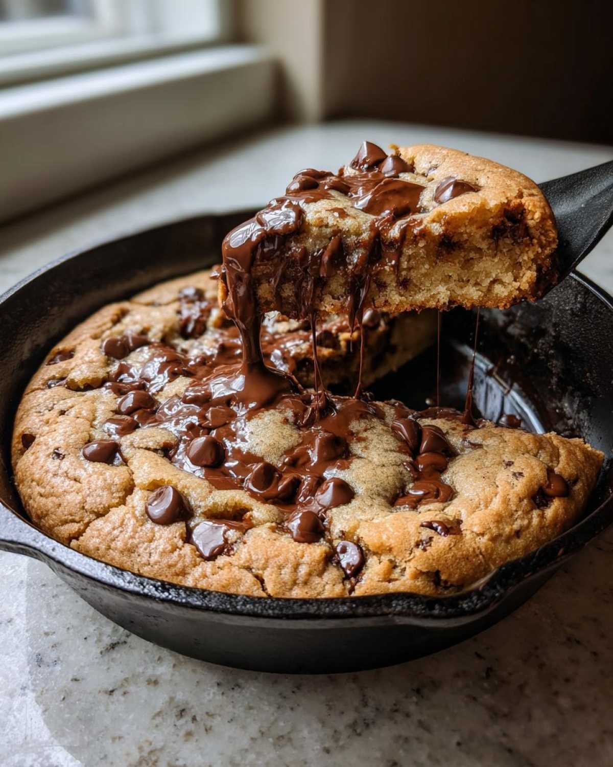 Giant Skillet Chocolate Chip Cookie (Pizookie Style) - detail 3