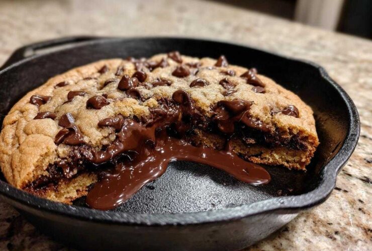 Giant Skillet Chocolate Chip Cookie (Pizookie Style)