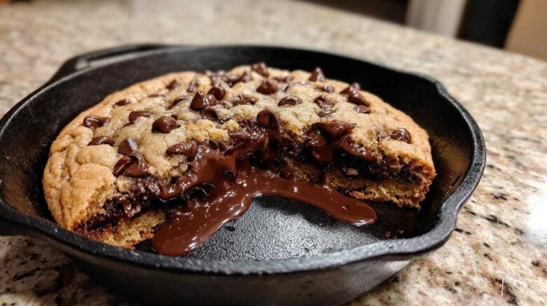 Giant Skillet Chocolate Chip Cookie (Pizookie Style)