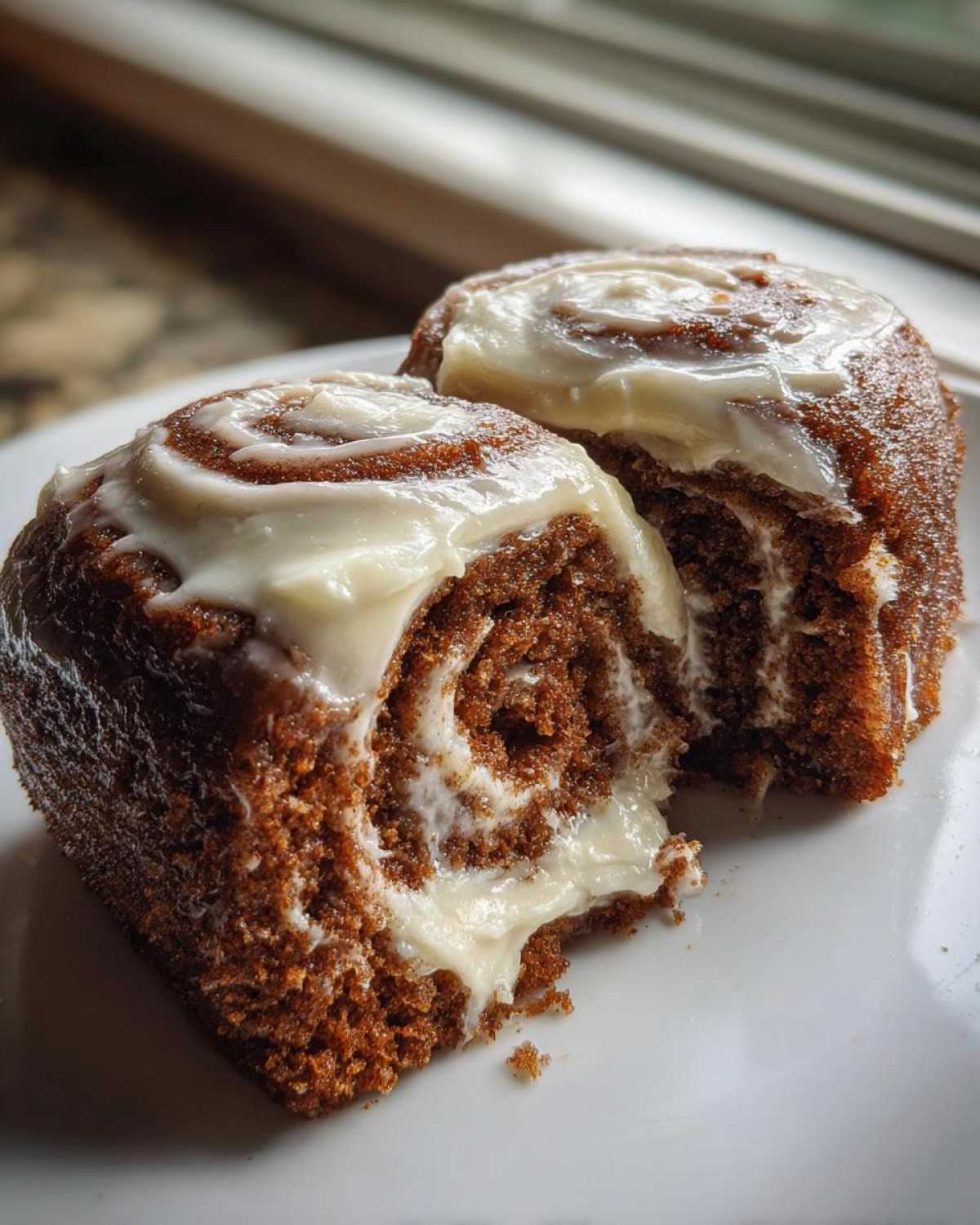 Gingerbread Cinnamon Rolls with Cream Cheese Frosting - detail 2
