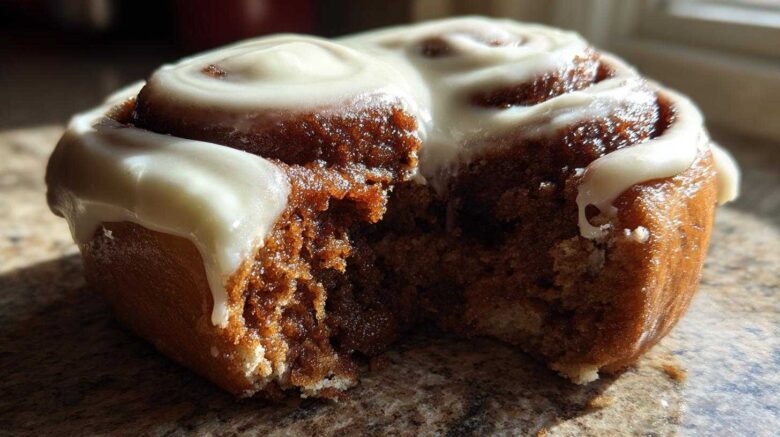Gingerbread Cinnamon Rolls with Cream Cheese Frosting